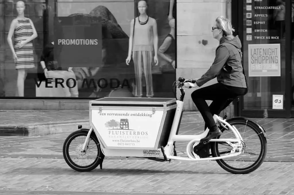 Easy E-Biking - woman riding cargo e-bike, helping to make electric biking practical and fun