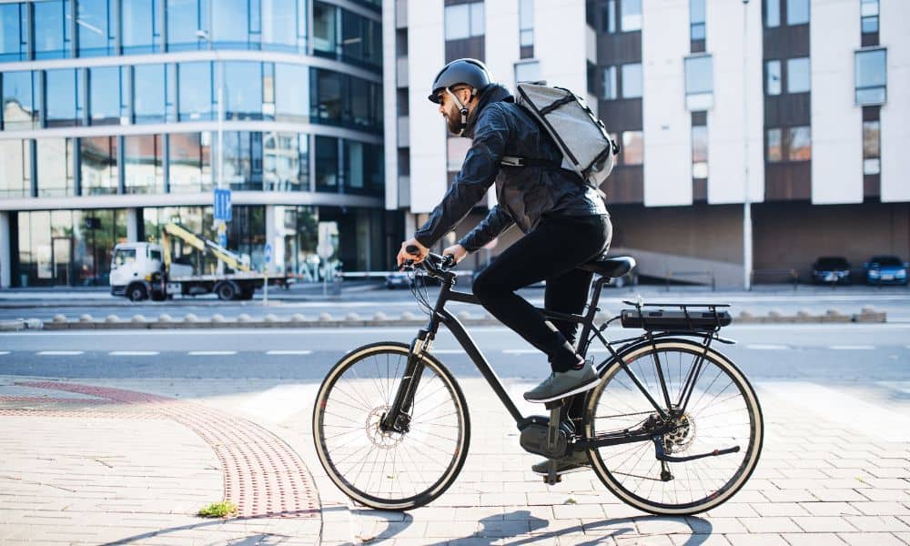 Easy E-Biking - Man riding city e-bike, helping to make electric biking practical and fun