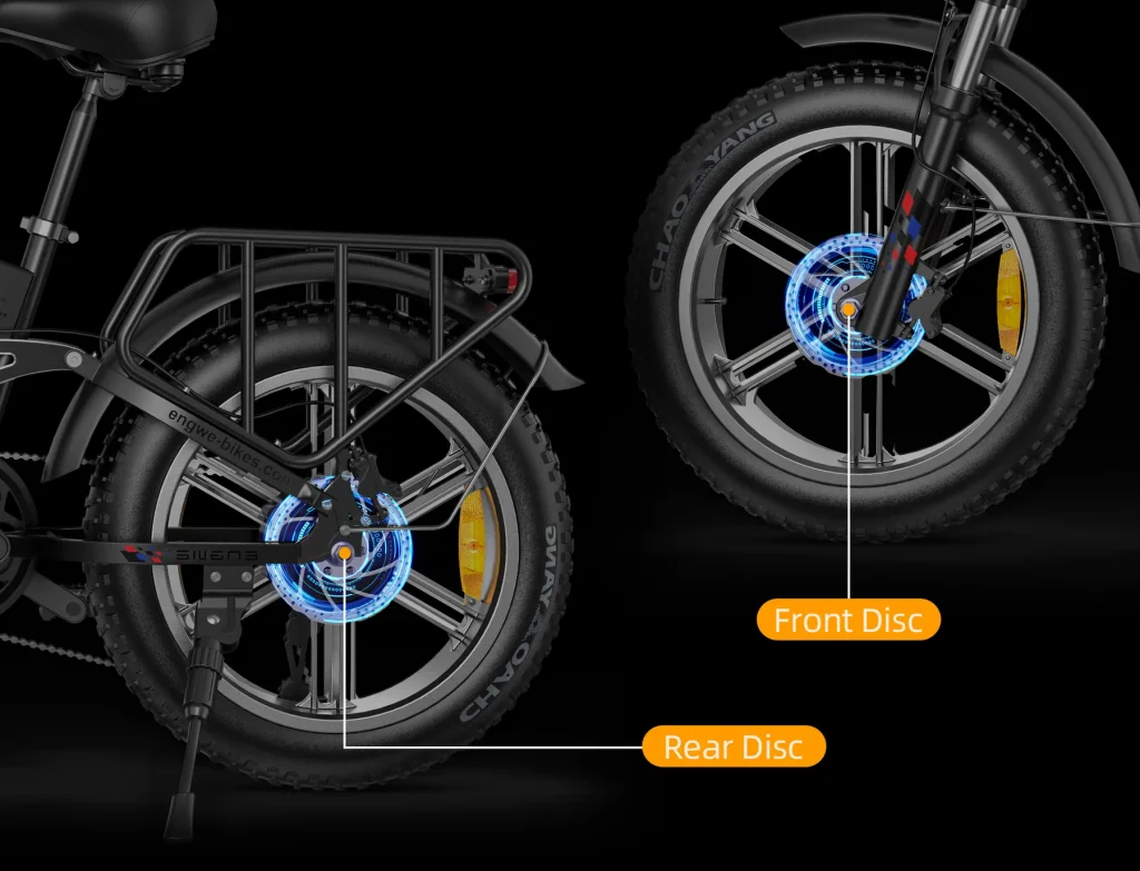 Easy E-Biking - Engwe Engine X e-bike brakes, helping to make electric biking practical and fun