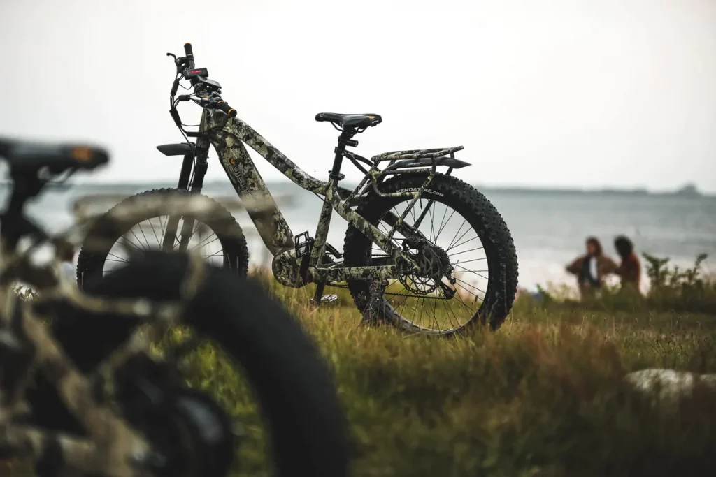 Easy E-Biking - QuietKat electric bike, parked lake, helping to make electric biking practical and fun