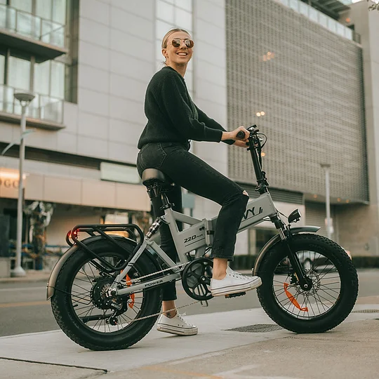 Easy E-Biking - PVY e-bike, woman, city, helping to make electric biking practical and fun