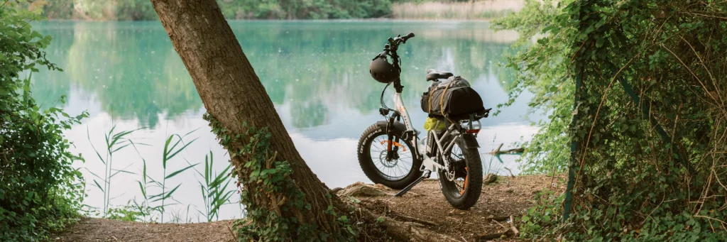 Easy E-Biking - Fafrees electric bikes, nature, forest pond, helping to make electric biking practical and fun